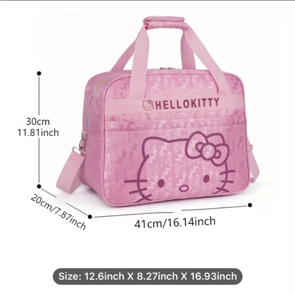 Hello Kitty Large Pink Travel Bag, Women's Waterproof NWT